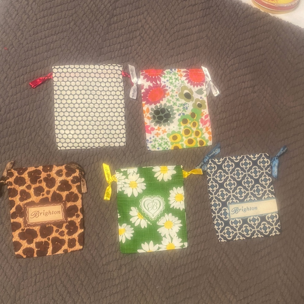 Set of 5 (five) Brighton Drawstring Bags.
